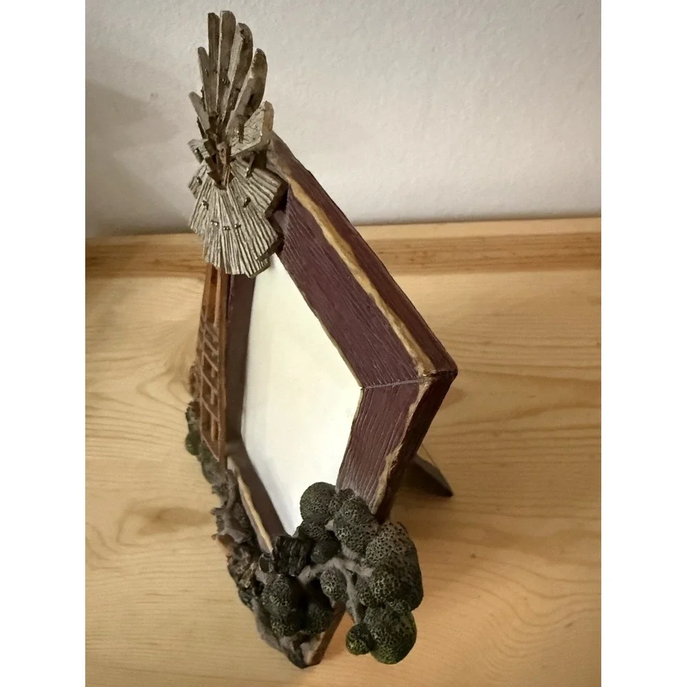 VTG Homeland Classics Picture Frame Windmill Tree Resin 1990's Van Mark Cottage